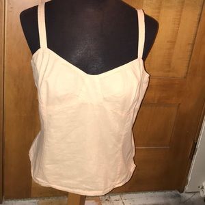 Vintage Gene Meyer peach sweatheart neck tank top sz 14